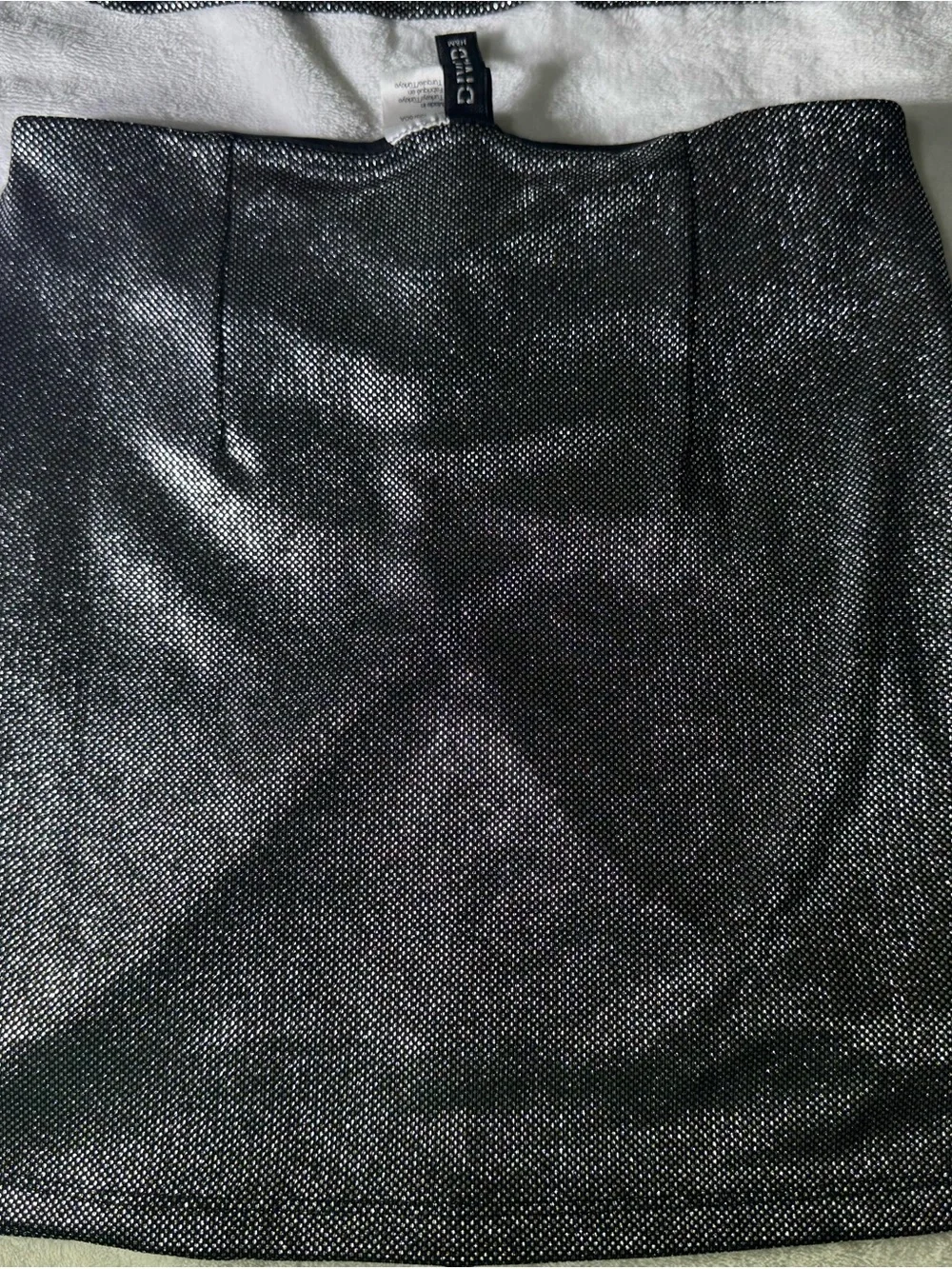 H&M Shimmery metallic Ruched Mini Skirt and Top set